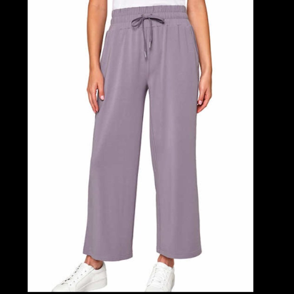 NWT Mondetta Women's High-Rise Wide Leg Pants Activewear Gray Size L $60 8D059